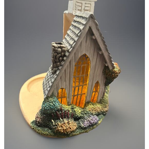 Thomas Kinkade Forest Chapel 2004 Votive Candle Holder Cottage House Village - Picture 6 of 10